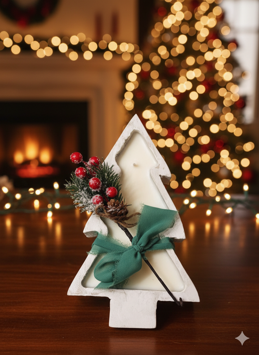 Christmas Tree Candle | Wood Bowl-1