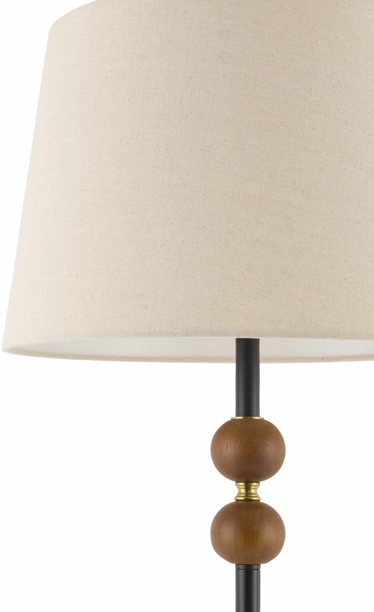 Wasserburg Floor Lamp | Dark Wood & Tapered Linen Shade