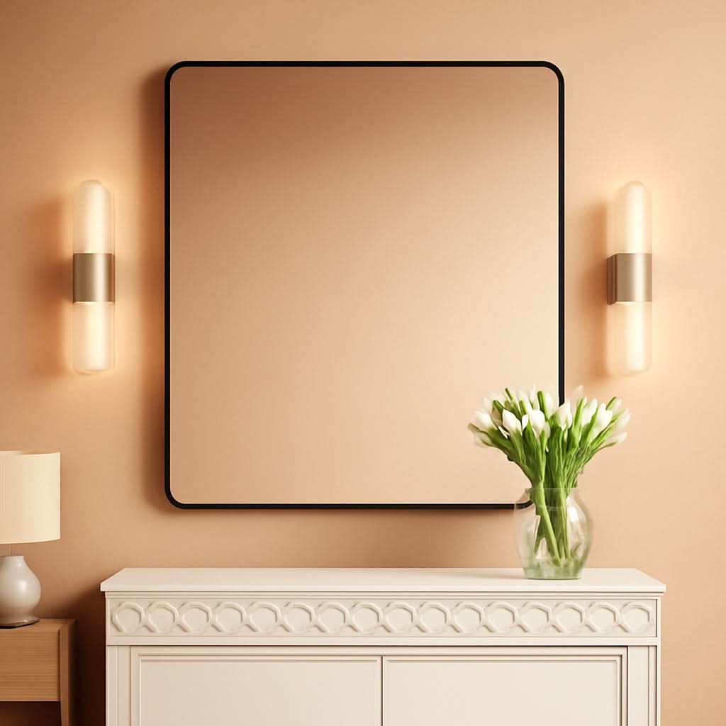 Midnight Deep-Frame Mirror | 30" × 48" Black Aluminum