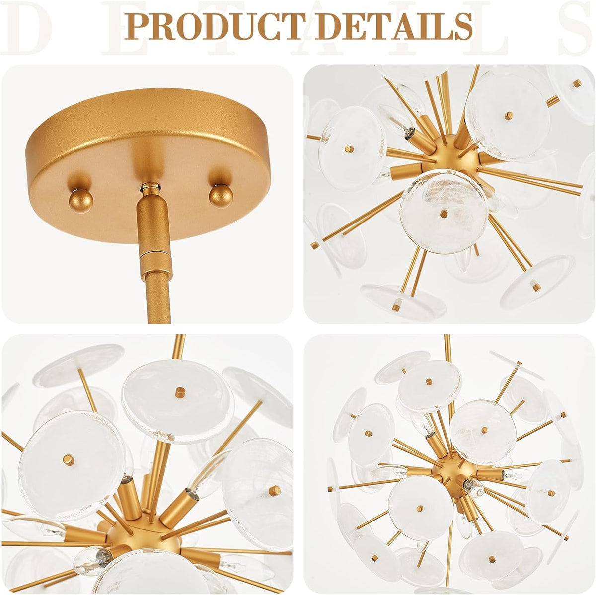 Golden Starburst Chandelier | 12-Light Sputnik Pendant