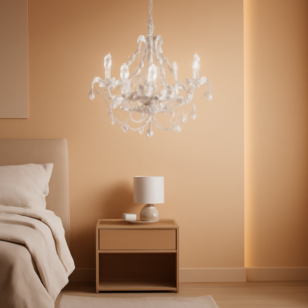 Solstice Crystal Chandelier | Five-Light White & K9 Crystal