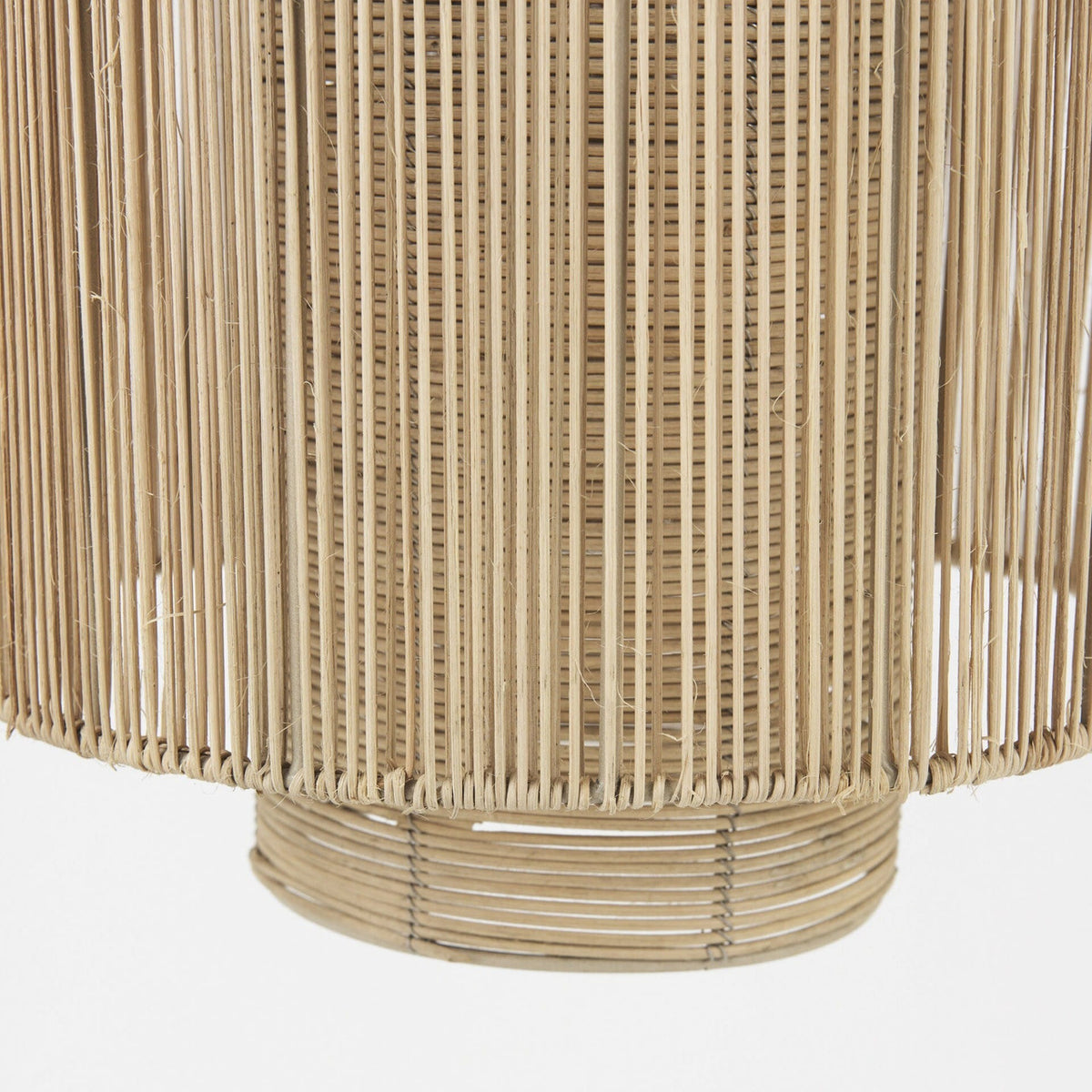 Natural Cane Pendant | Layered Woven Cylinder