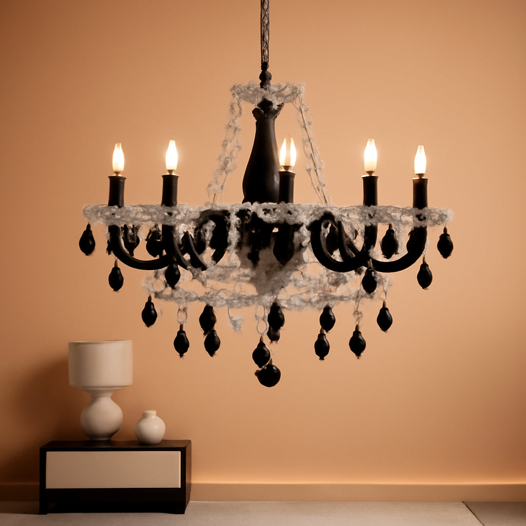 Onyx Crystal Chandelier | Five-Light Black & K9 Crystal