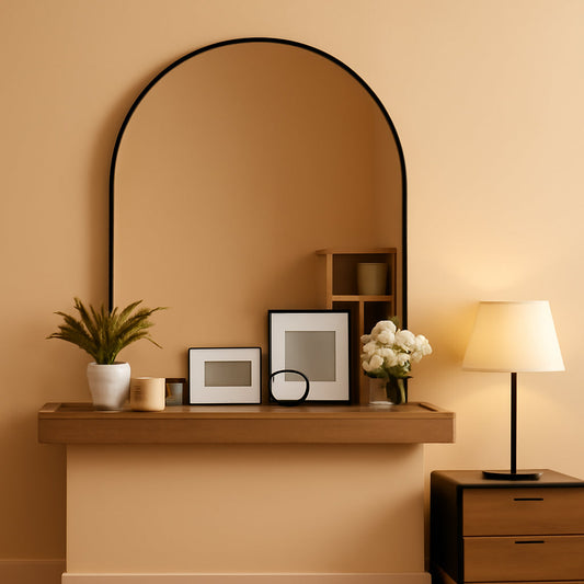 Noir Arch Mirror | 42" Black Aluminum Frame