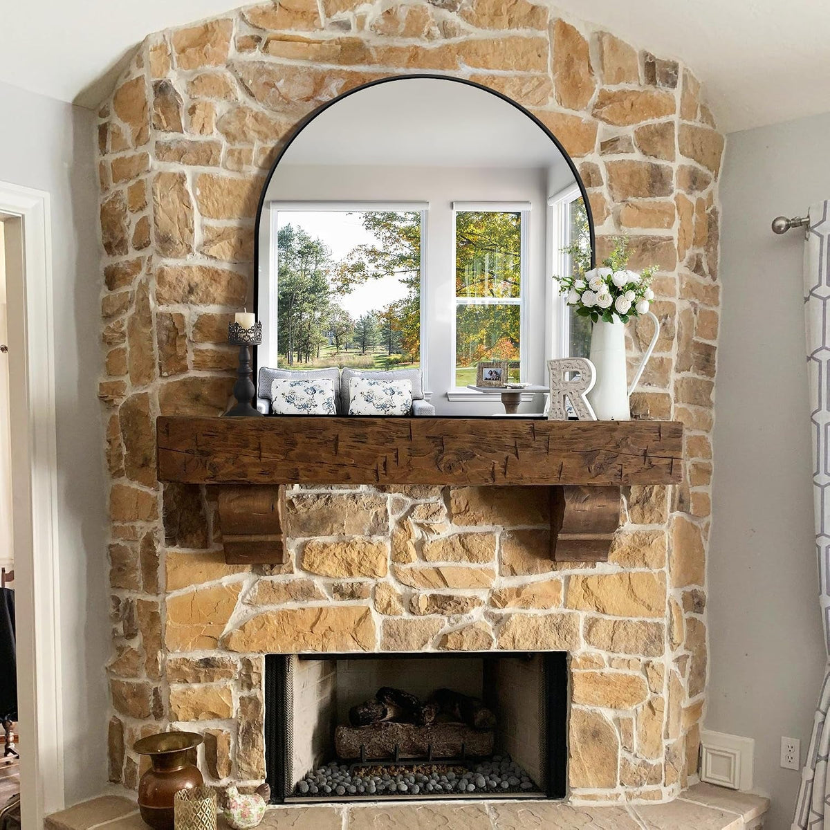 Noir Arch Mirror | 42" Black Aluminum Frame