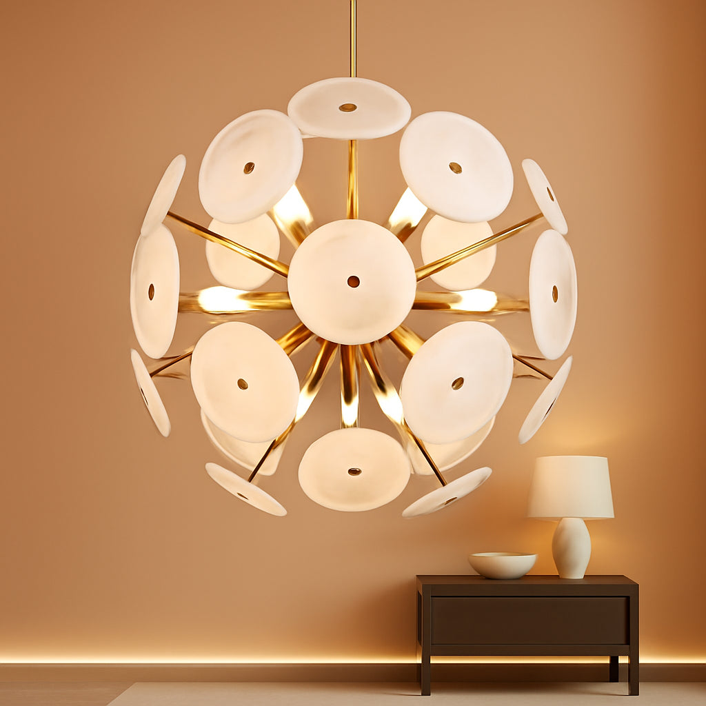 Golden Starburst Chandelier | 12-Light Sputnik Pendant