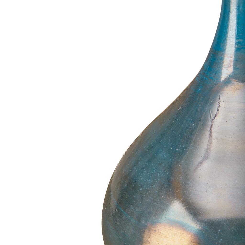 Lustre Glass Vase Trio | Blue & Bronze