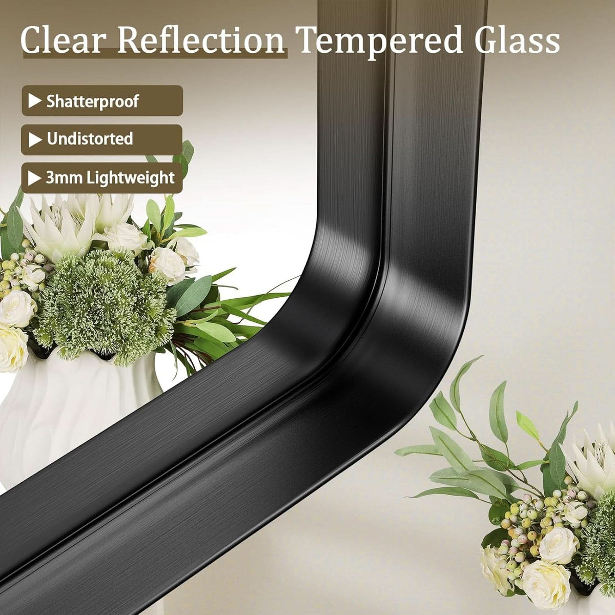 Midnight Deep-Frame Mirror | 30" × 48" Black Aluminum