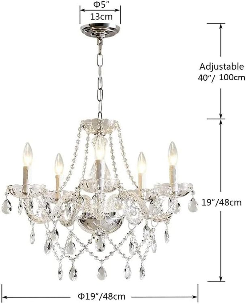 Solstice Crystal Chandelier | Five-Light White & K9 Crystal