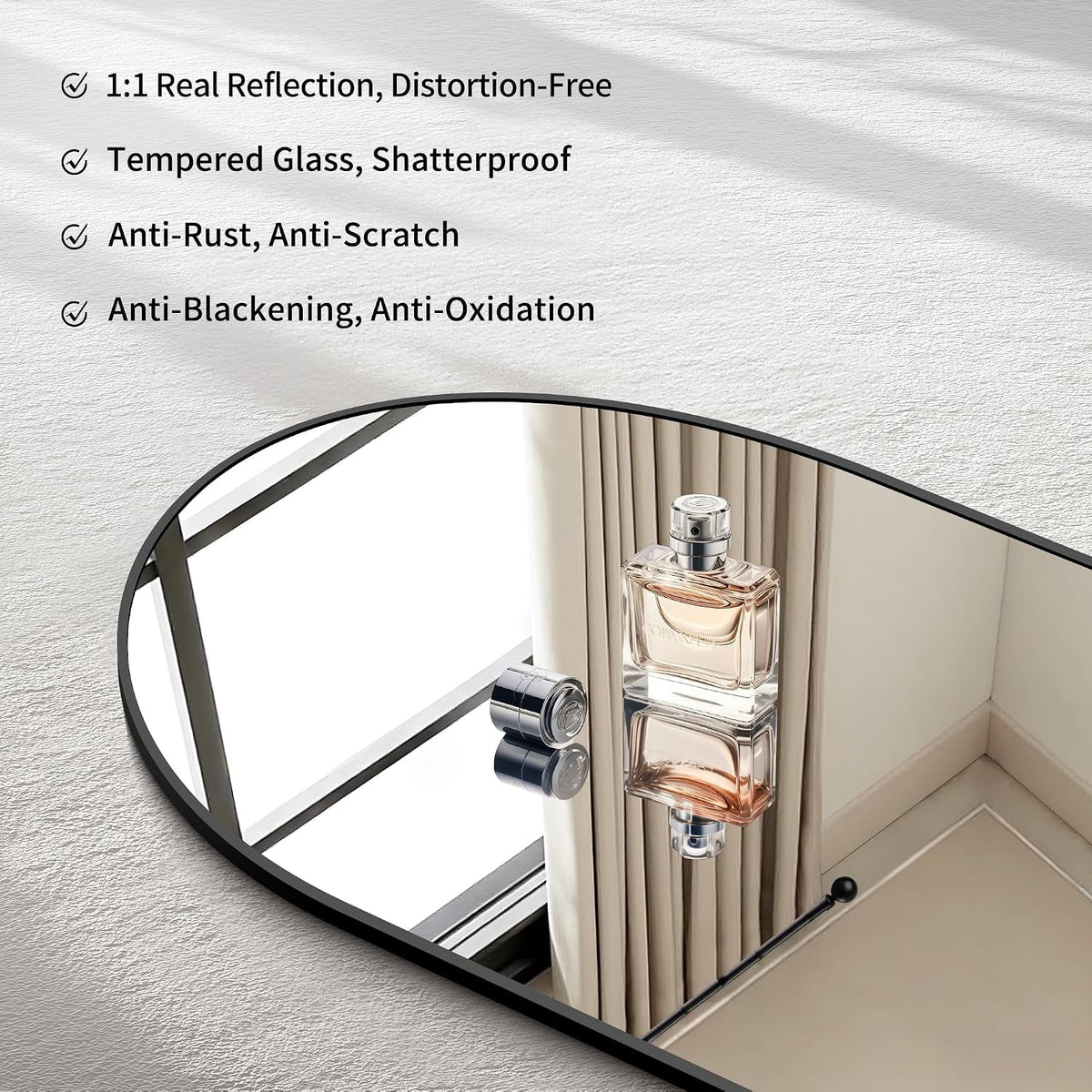 Noir Arch Mirror | 42" Black Aluminum Frame