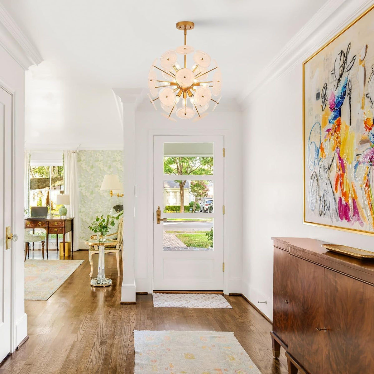 Golden Starburst Chandelier | 12-Light Sputnik Pendant