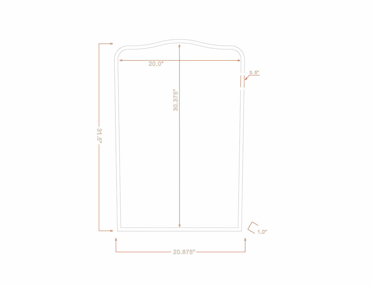 Haarsteeg Arched Wall Mirror | Black Crowned Frame