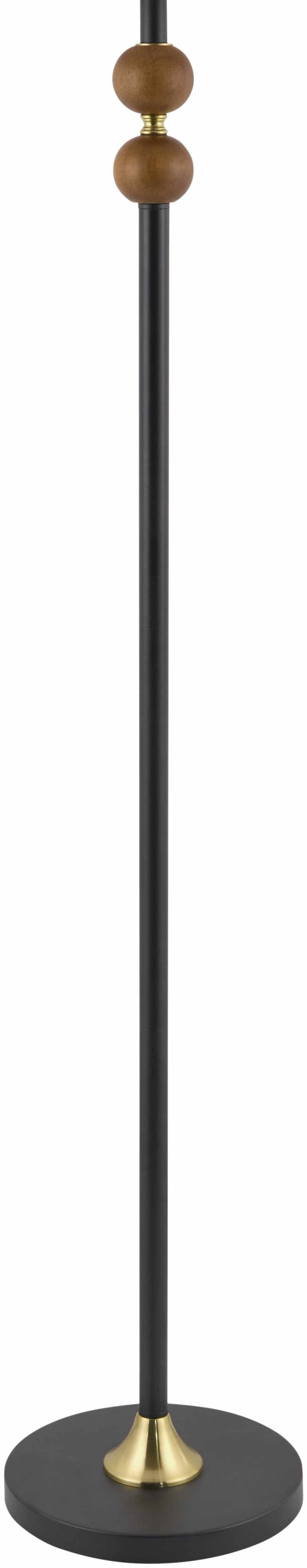 Wasserburg Floor Lamp | Dark Wood & Tapered Linen Shade