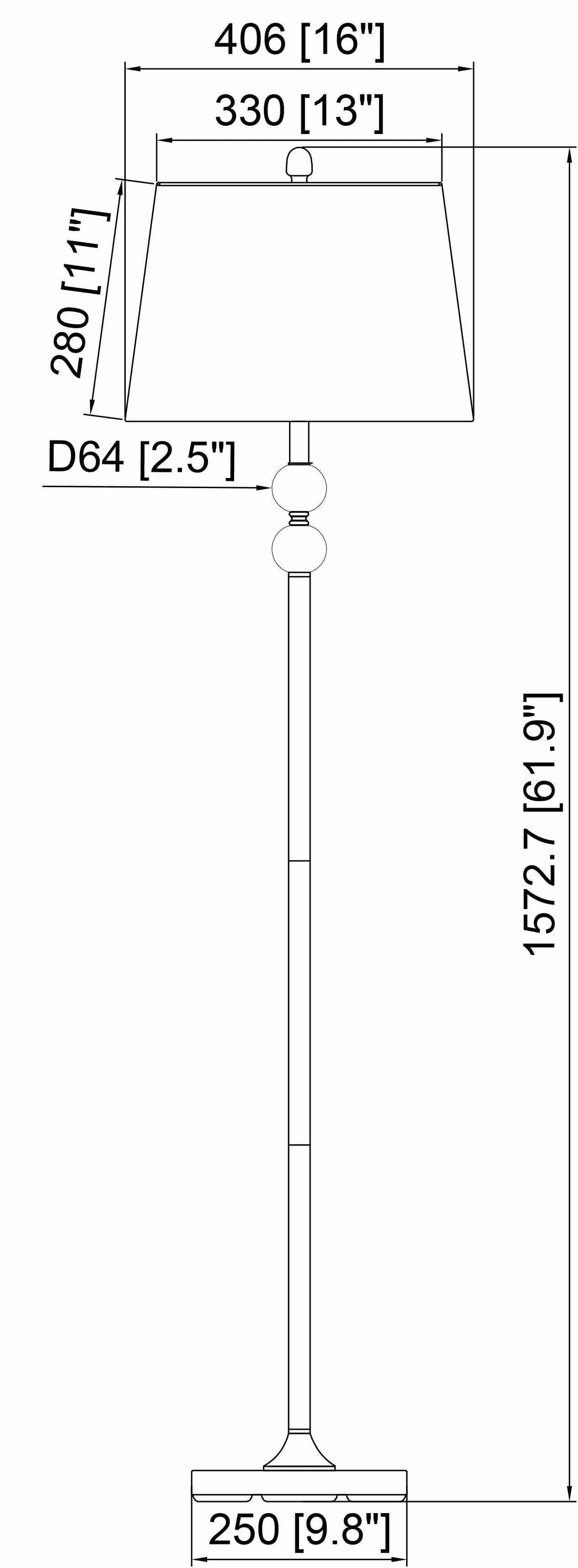 Wasserburg Floor Lamp | Dark Wood & Tapered Linen Shade