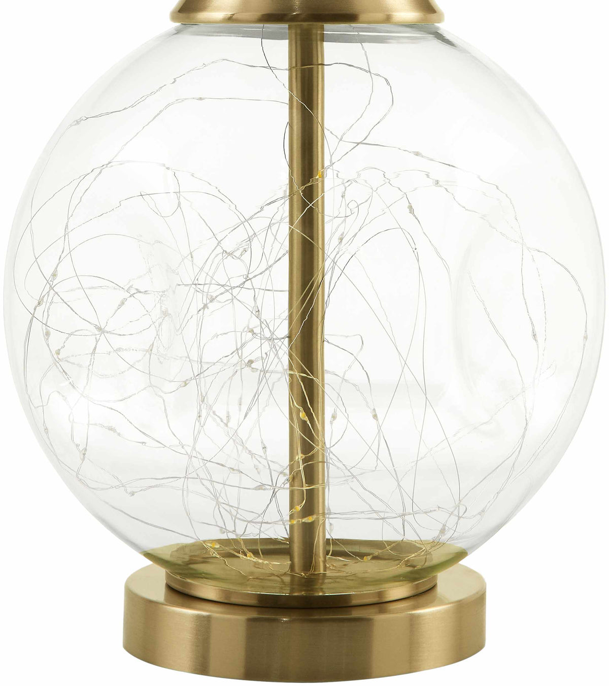 Khargapur Table Lamp | Crackle Glass & Antique Brass