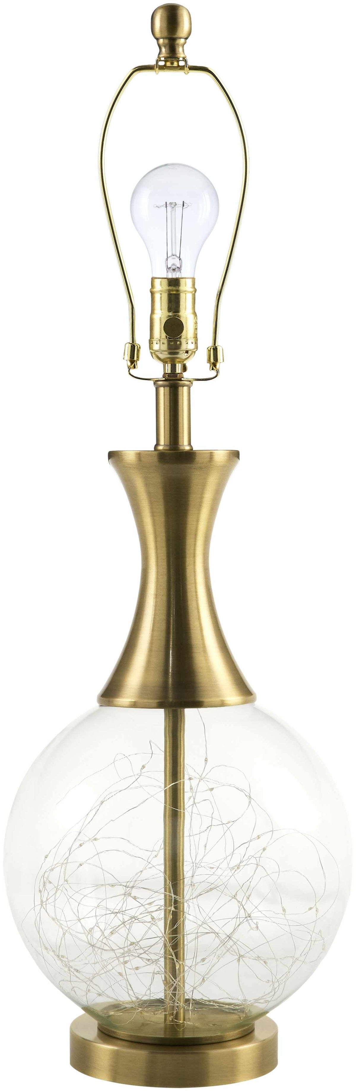 Khargapur Table Lamp | Crackle Glass & Antique Brass