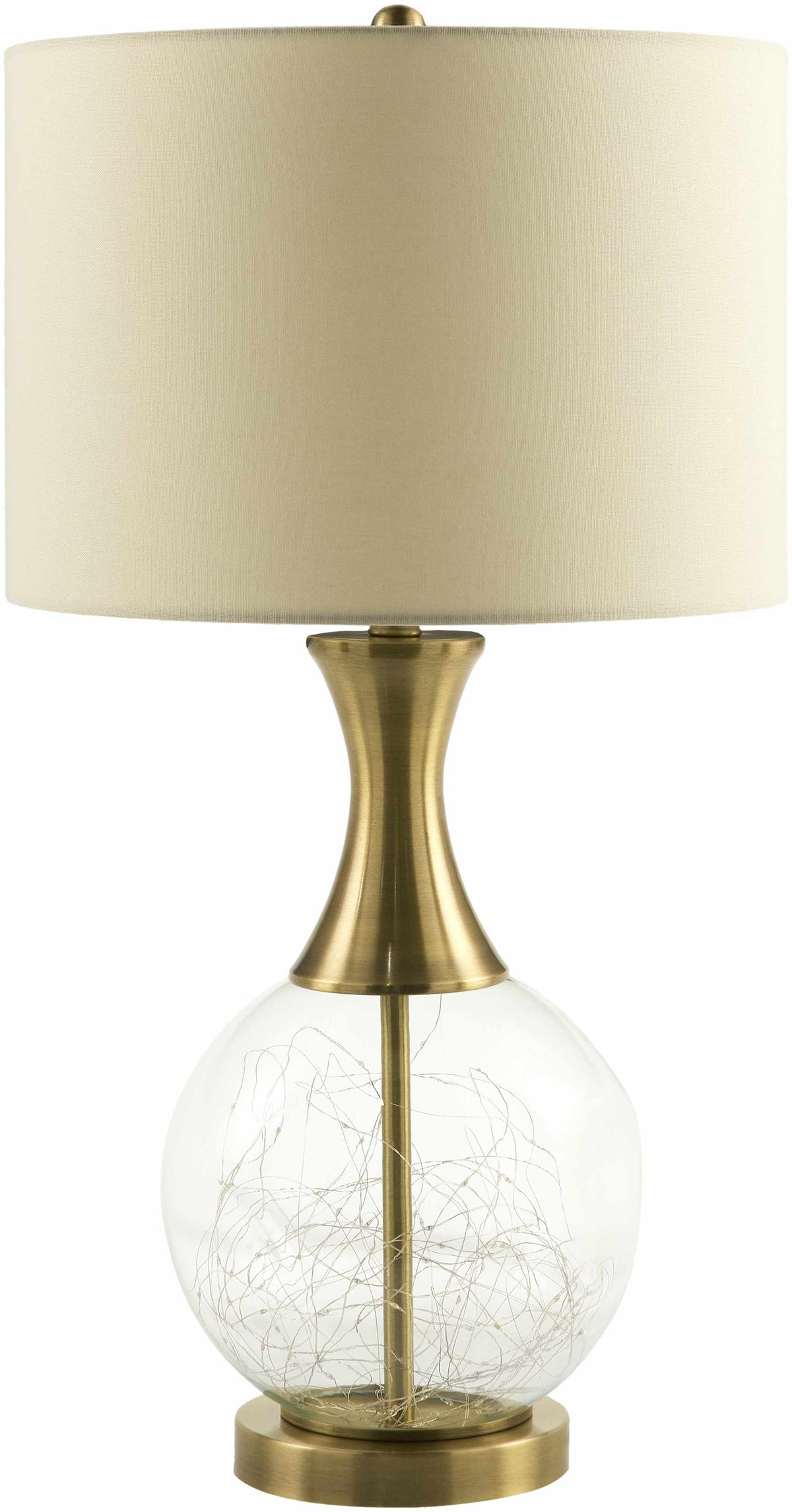 Khargapur Table Lamp | Crackle Glass & Antique Brass