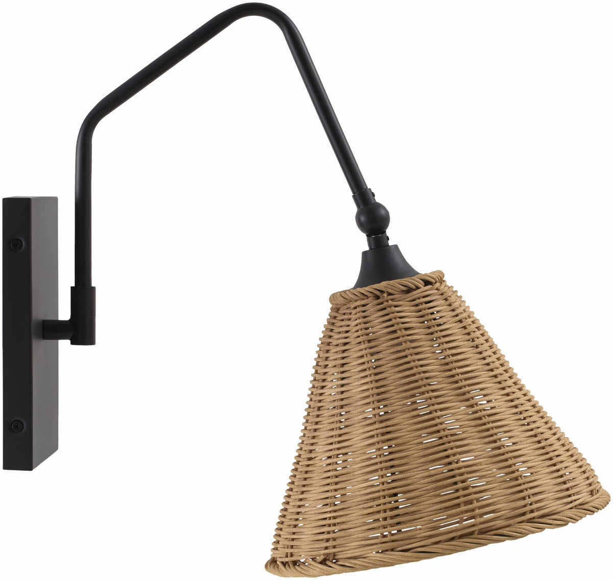 Klangenan Wall Sconce | Woven Rattan & Iron