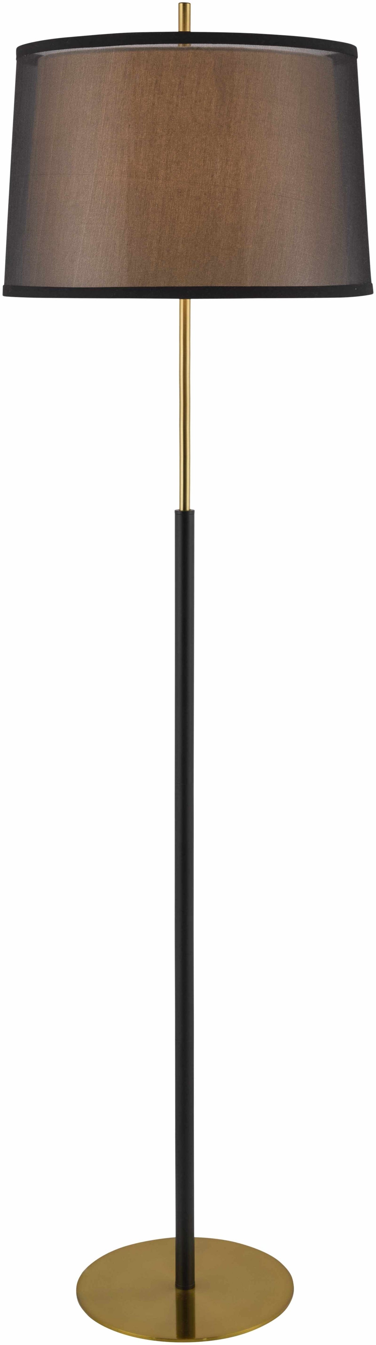 Pozzolengo Floor Lamp | Brass & Linen Taper Shade