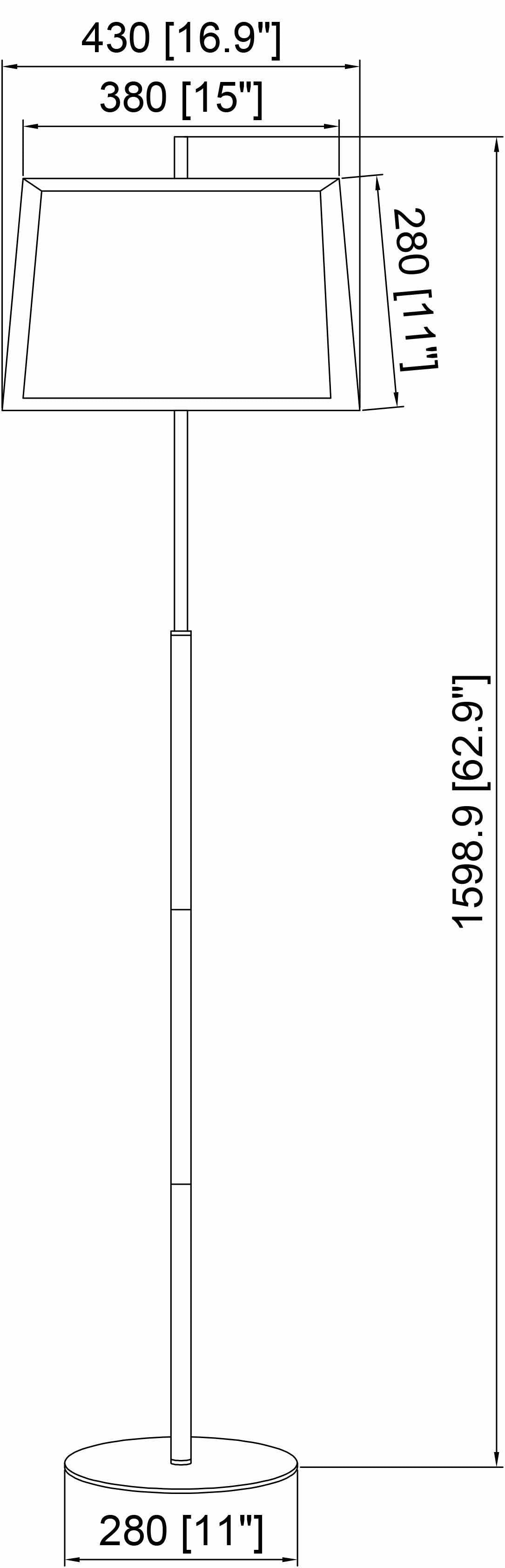 Pozzolengo Floor Lamp | Brass & Linen Taper Shade