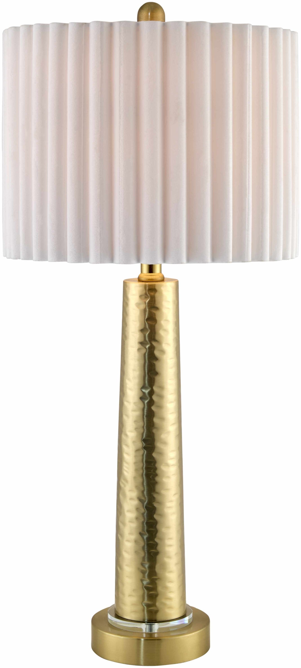Penhalonga Table Lamp | Hammered Brass & Cotton Shade