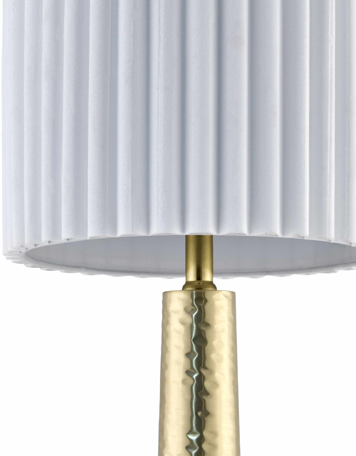 Penhalonga Table Lamp | Hammered Brass & Cotton Shade