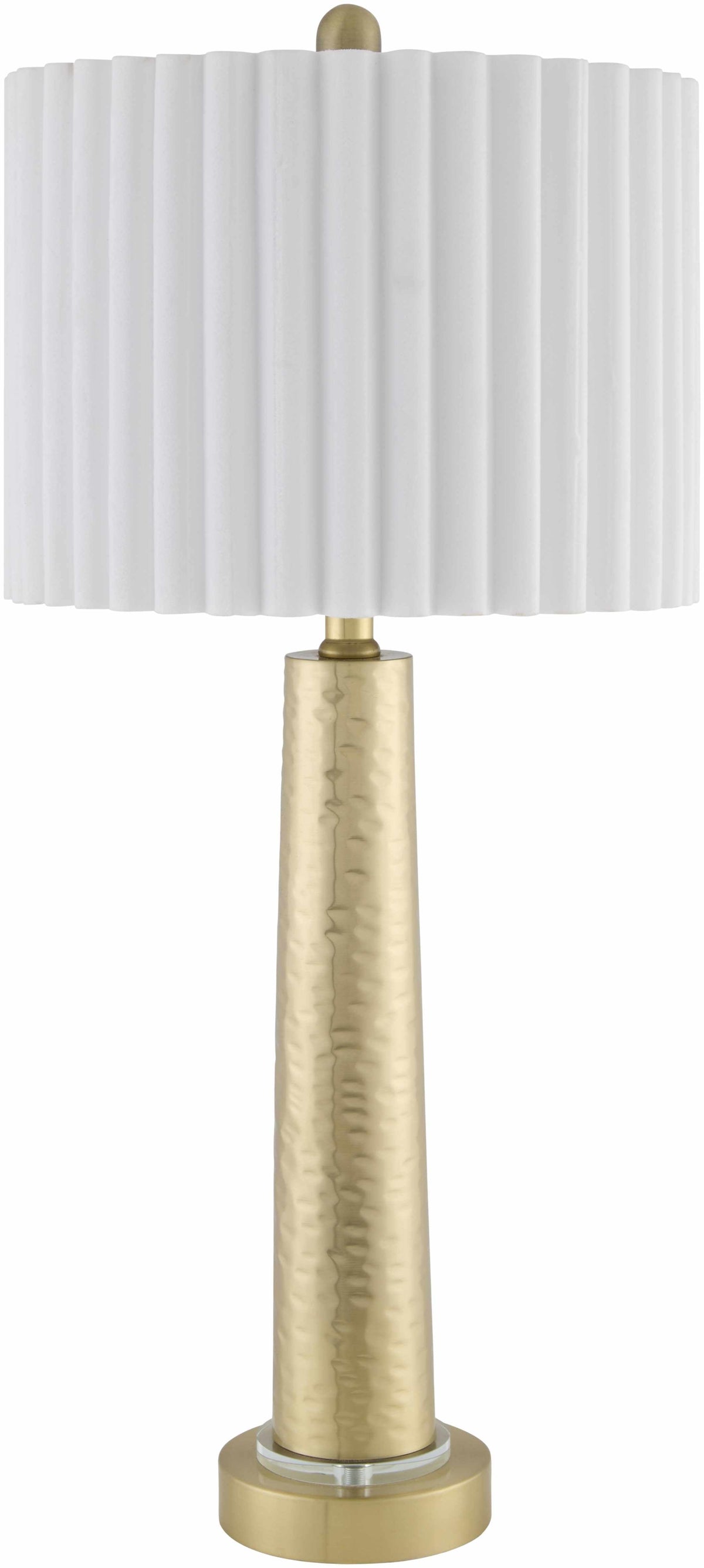 Penhalonga Table Lamp | Hammered Brass & Cotton Shade