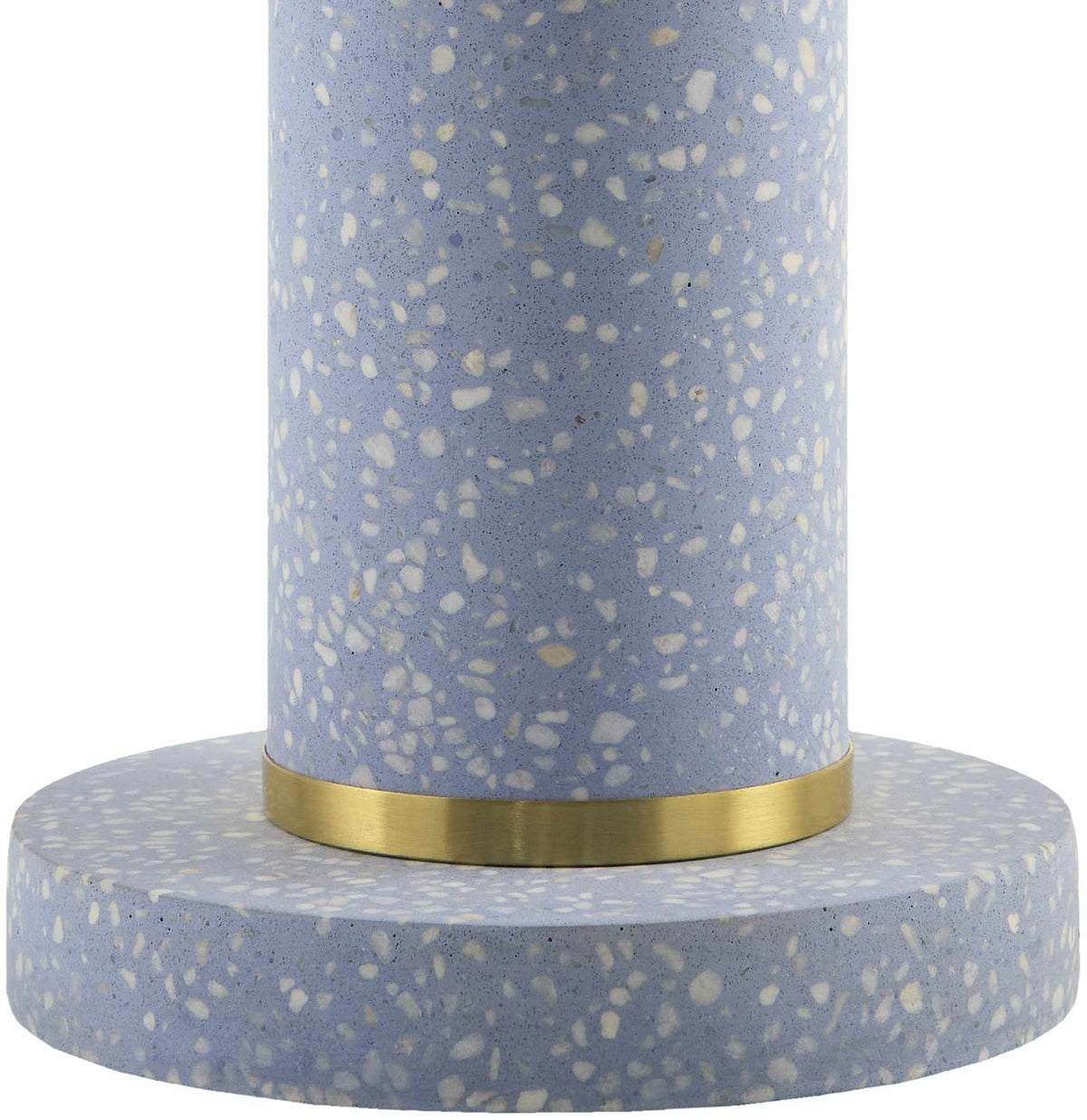 Plouharnel Table Lamp | Sky-Blue Cement & Linen Shade