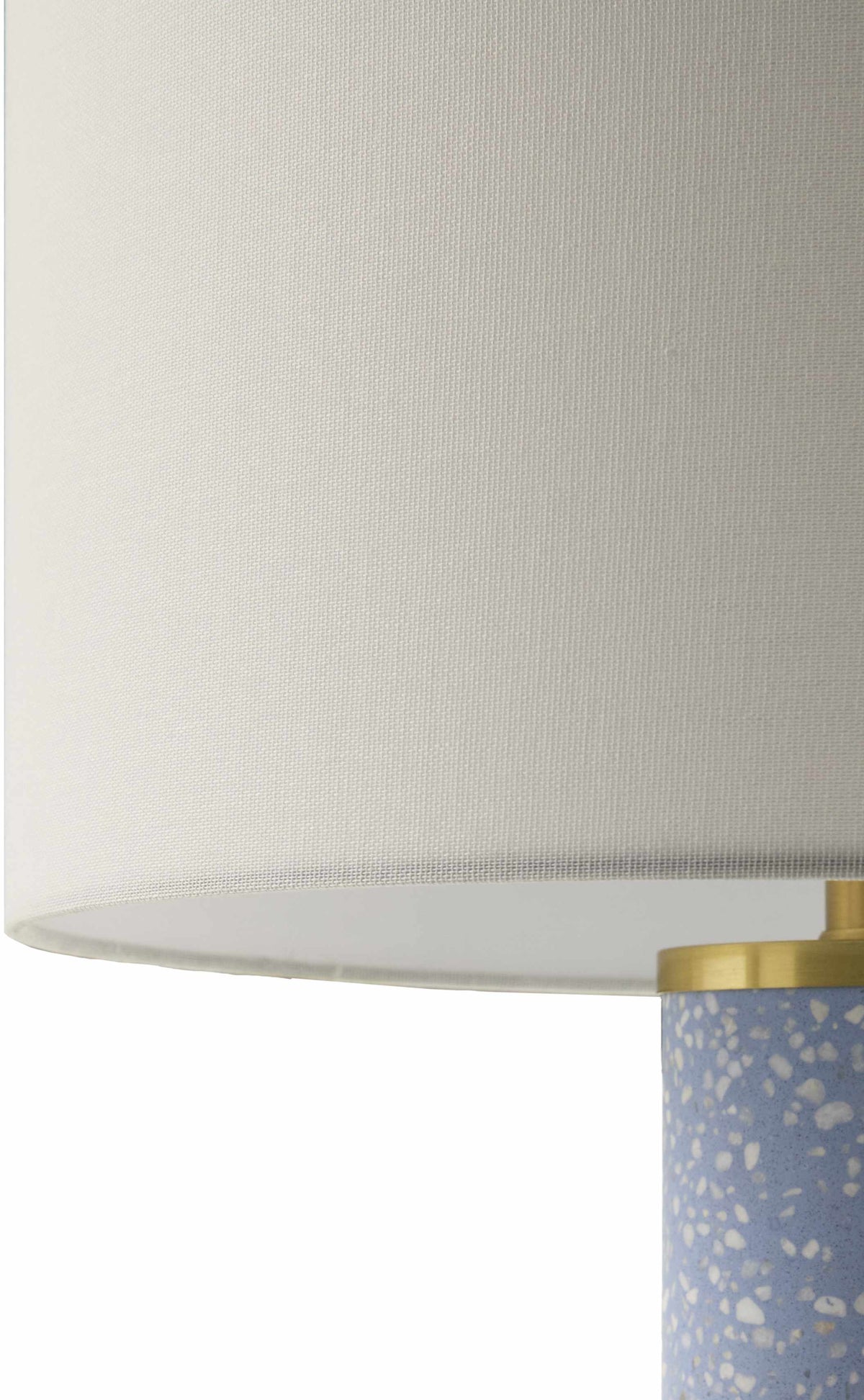 Plouharnel Table Lamp | Sky-Blue Cement & Linen Shade