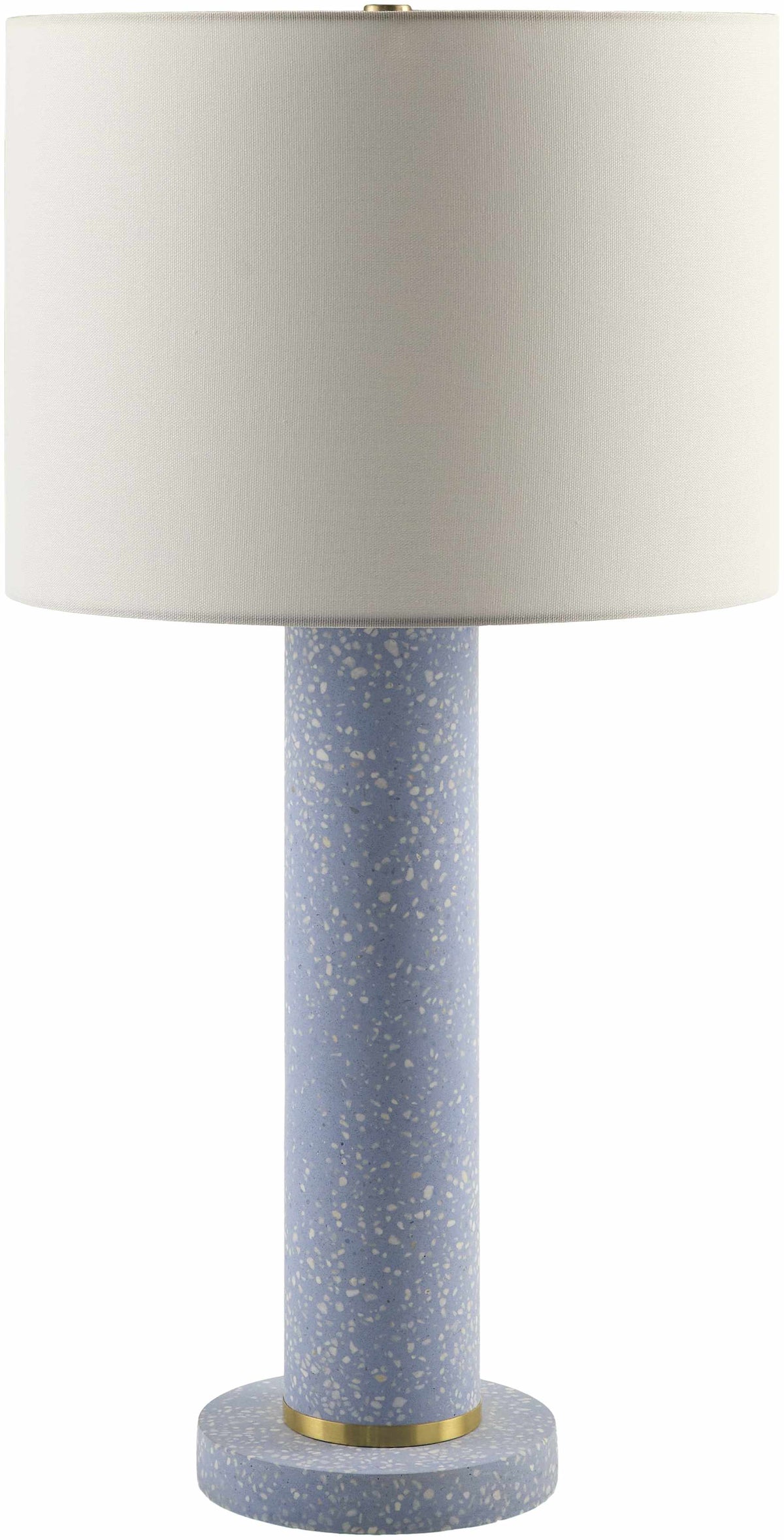 Plouharnel Table Lamp | Sky-Blue Cement & Linen Shade