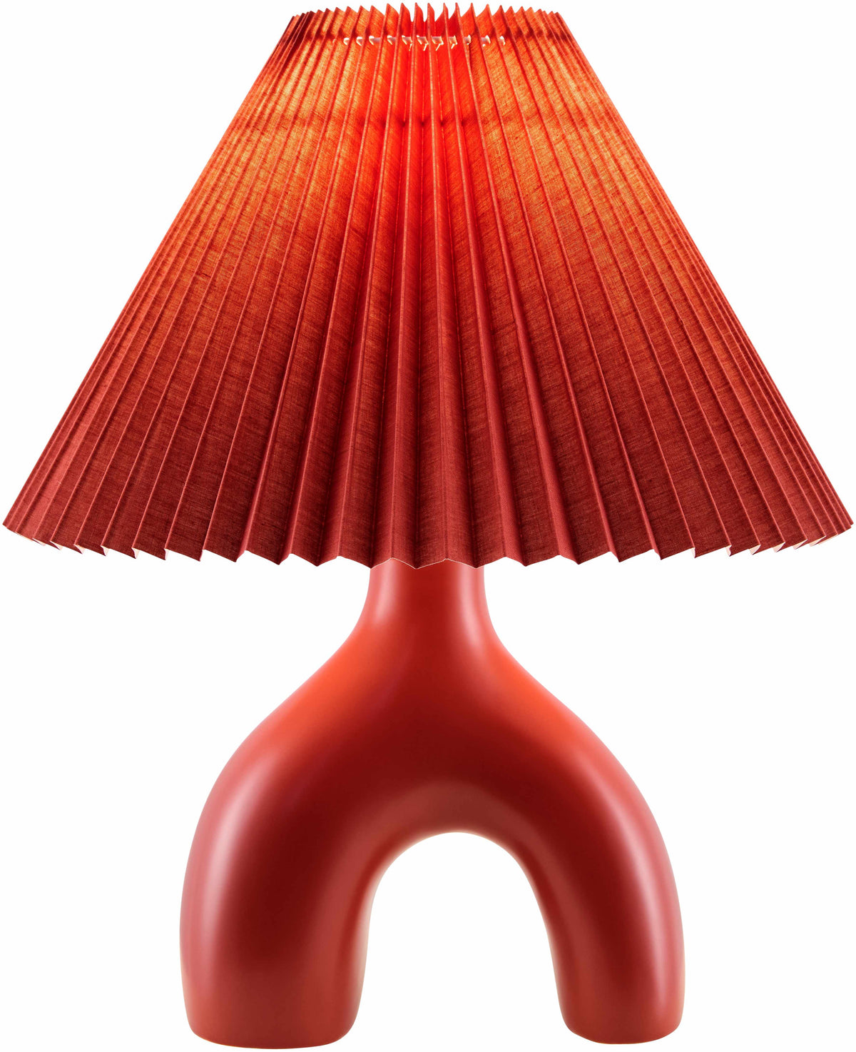 Pallevada Table Lamp | Red Ceramic & Linen Shade