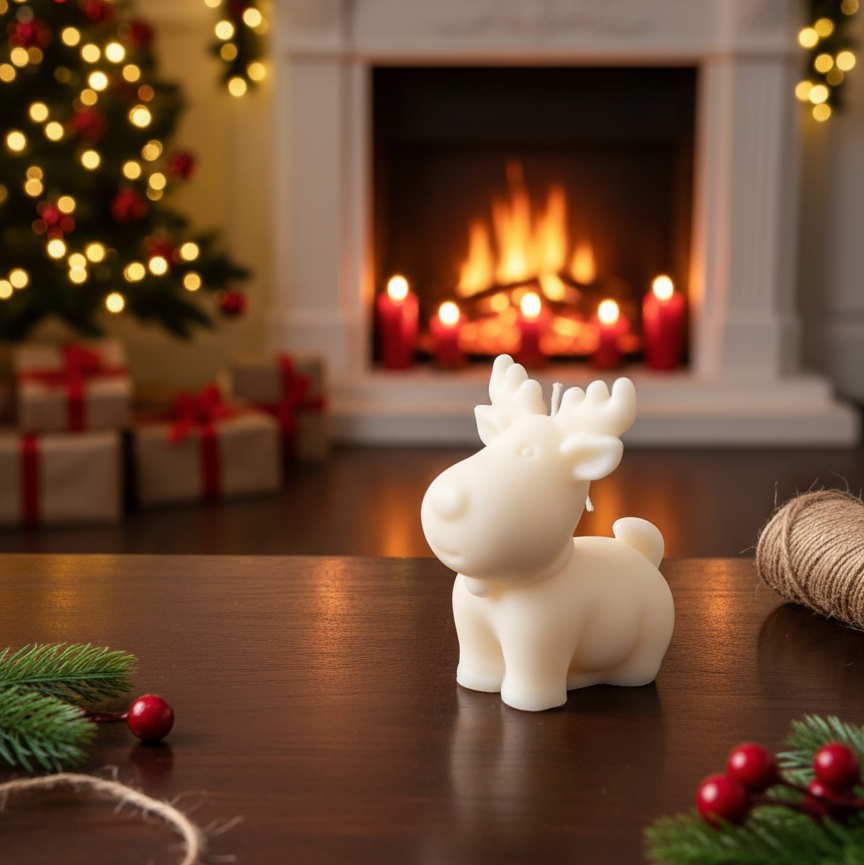Reindeer Soy Candle – Holiday Christmas Decor & Gift-0