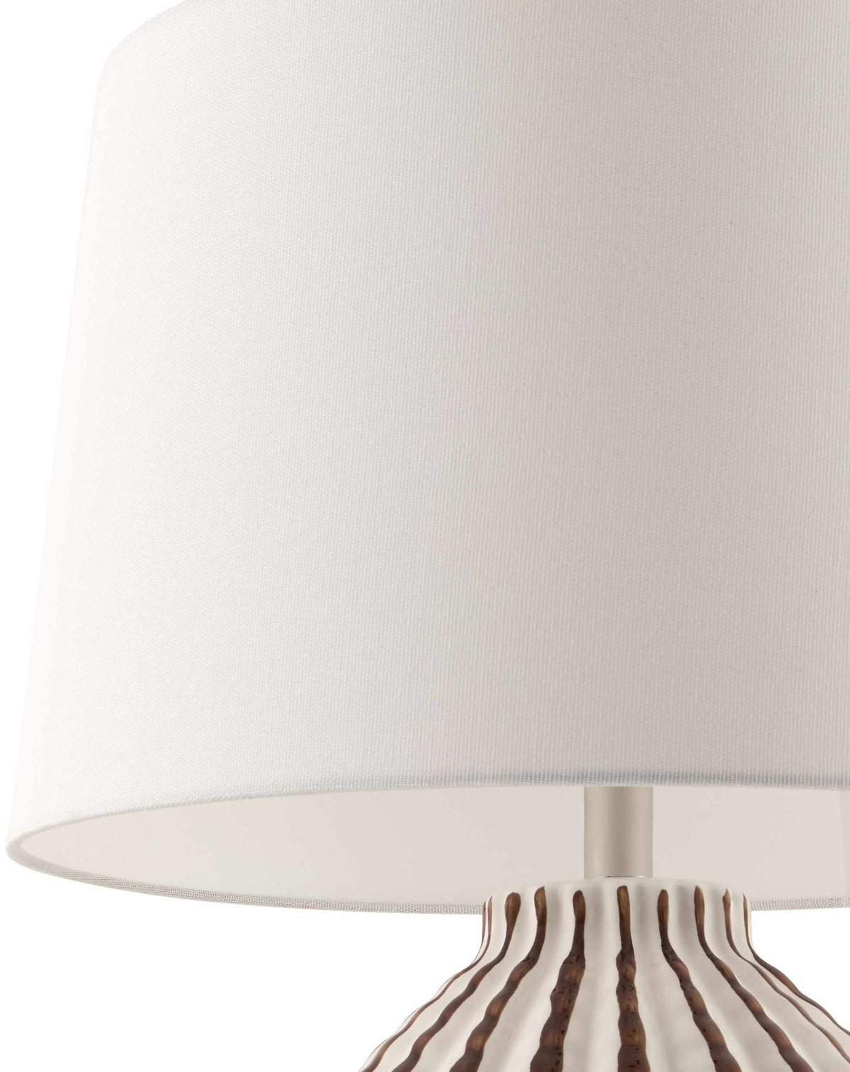 Shamsabad Table Lamp | Striped Ceramic & Linen