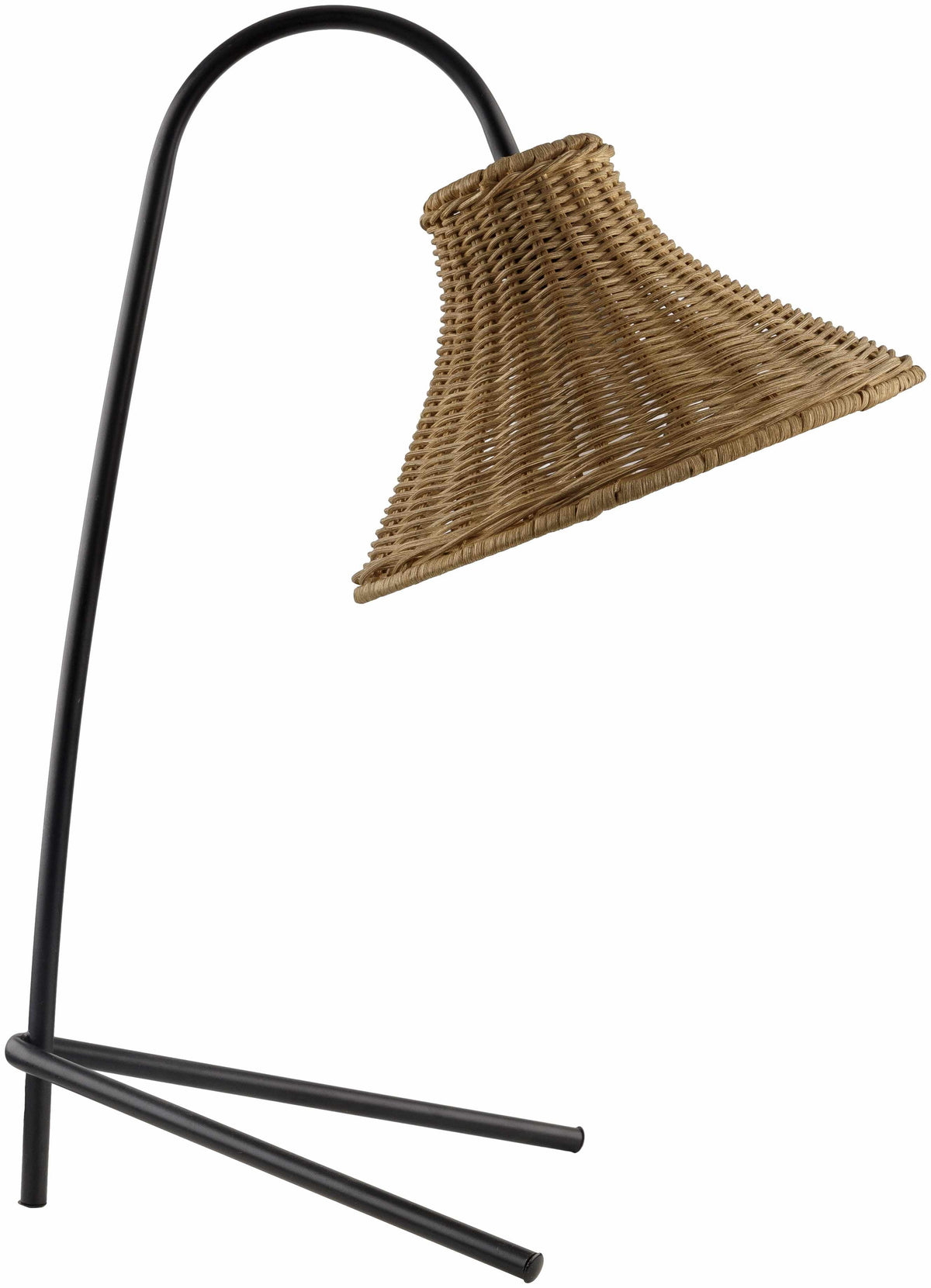 Ulldecona Table Lamp | Black Iron & Rattan Shade