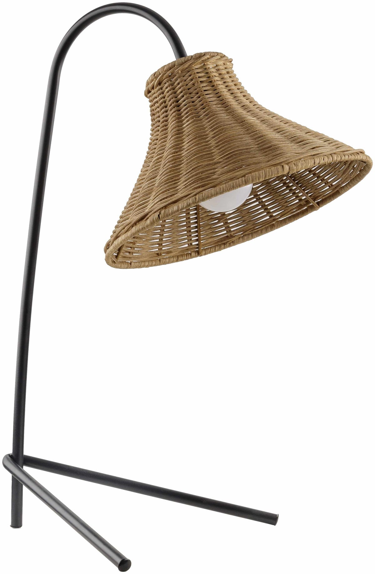 Ulldecona Table Lamp | Black Iron & Rattan Shade