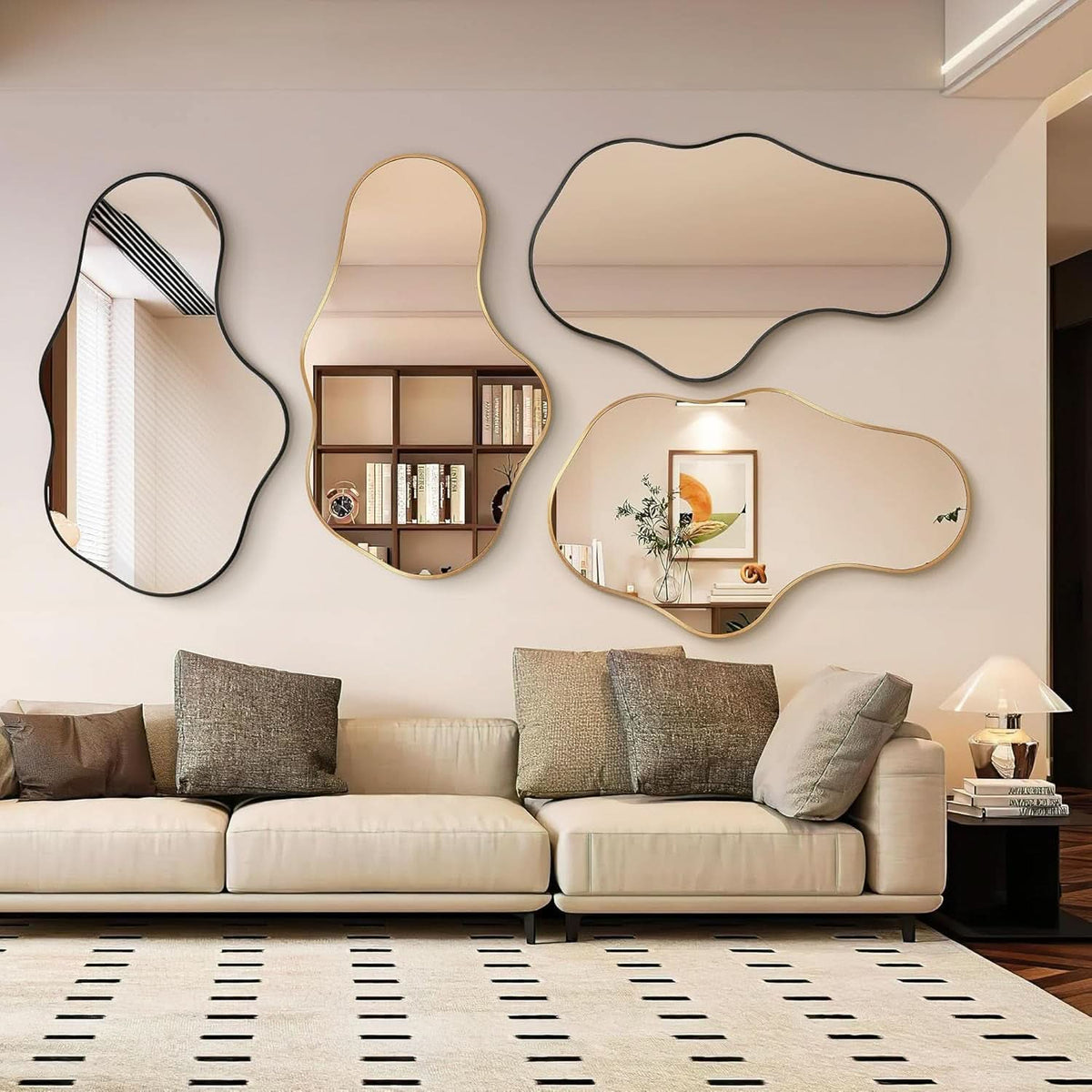 Rose Gold Nimbus Mirror | Irregular Aluminum Frame