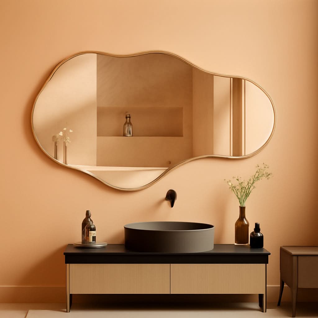 Rose Gold Nimbus Mirror | Irregular Aluminum Frame