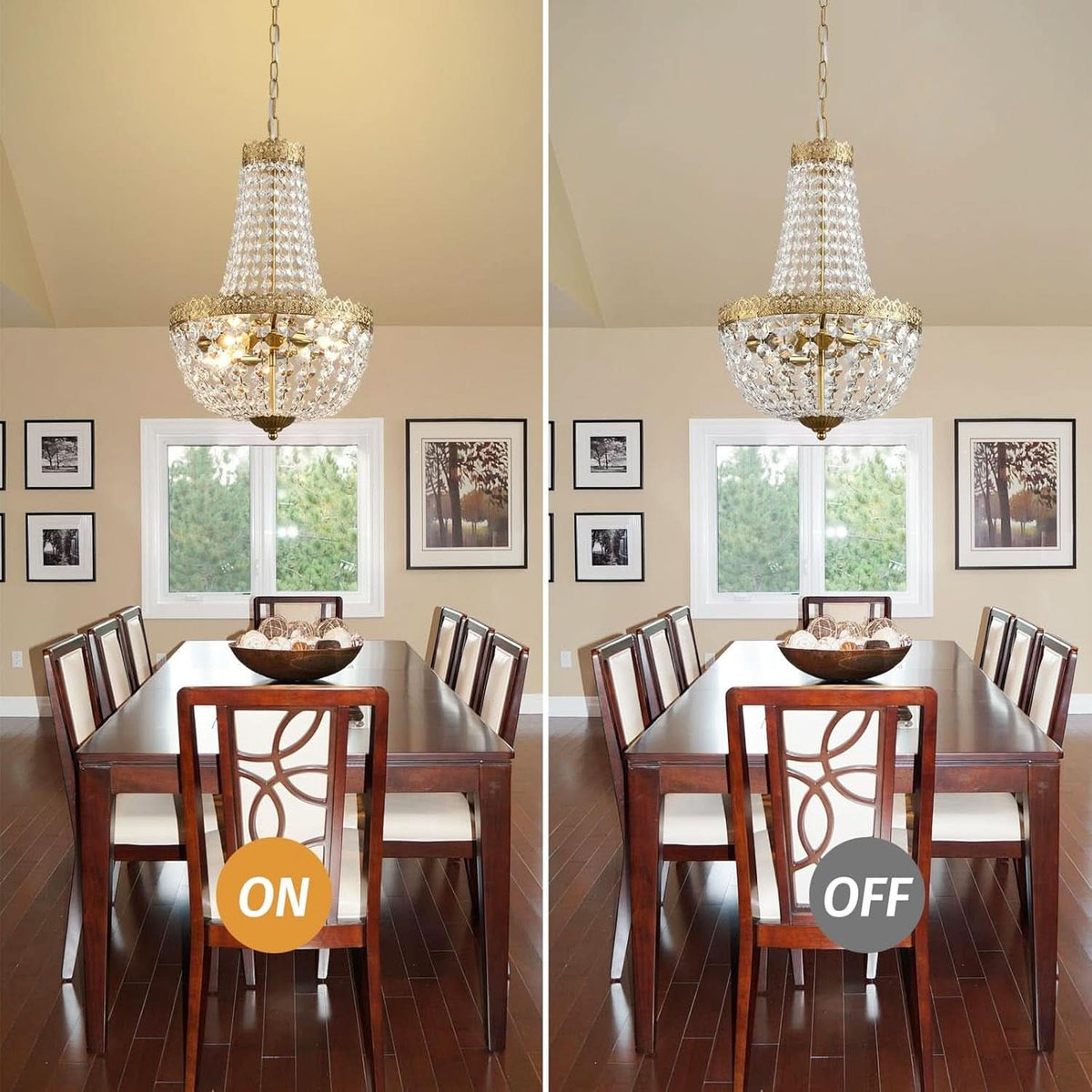 Heirloom Crystal Chandelier | Four-Light Antique Brass