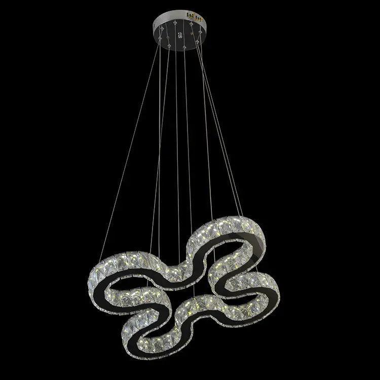 Meridian Crystal Chandelier | Chrome LED Rings