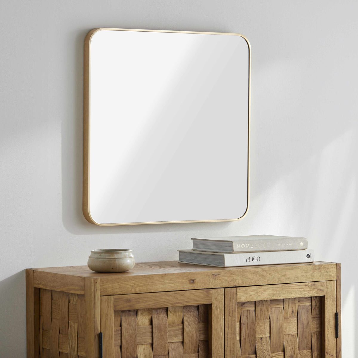Ockenfels Square Mirror | Slim Gold Aluminum Frame