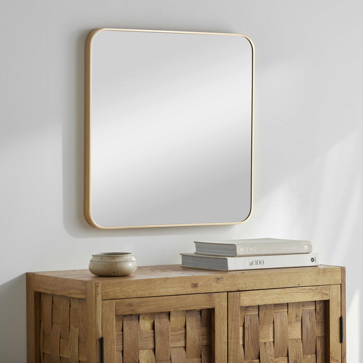 Ockenfels Square Mirror | Slim Gold Aluminum Frame