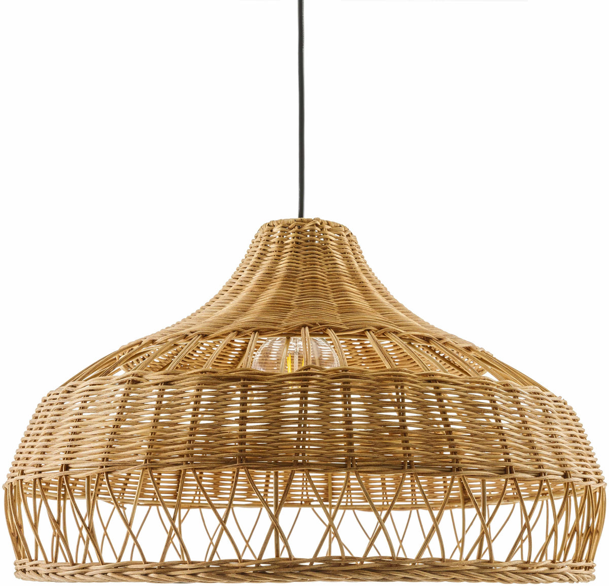 Woven Rattan Pendant Light, Natural Handwoven Dome | Moijabana