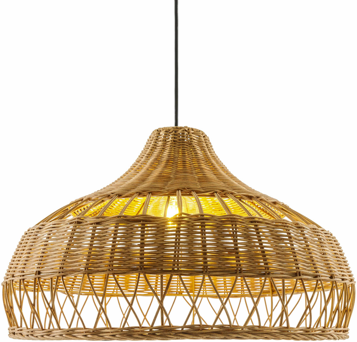 Woven Rattan Pendant Light, Natural Handwoven Dome | Moijabana