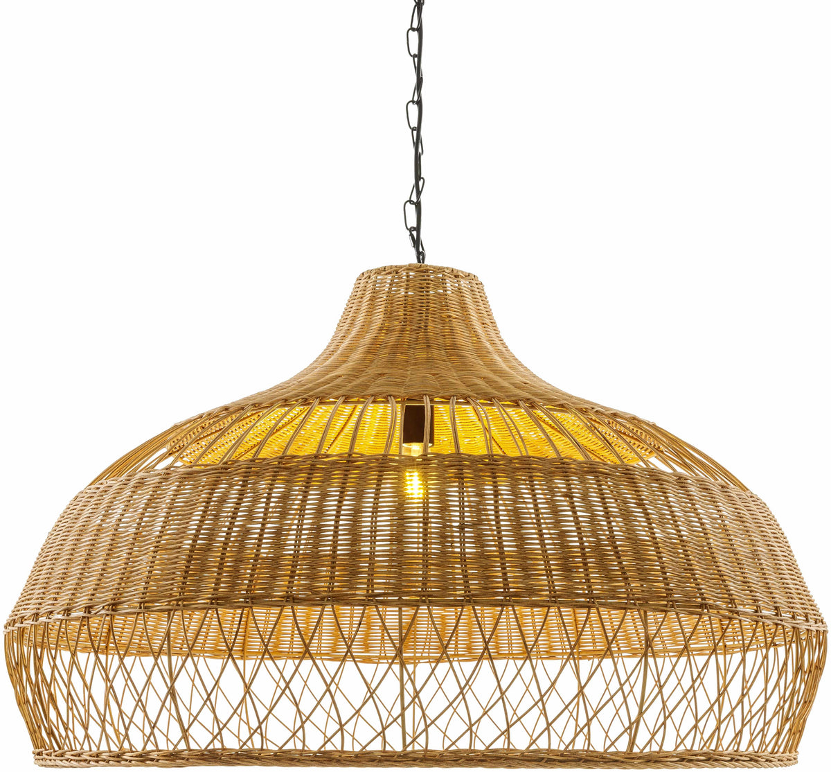 Woven Rattan Pendant Light, Natural Handwoven Dome | Moijabana