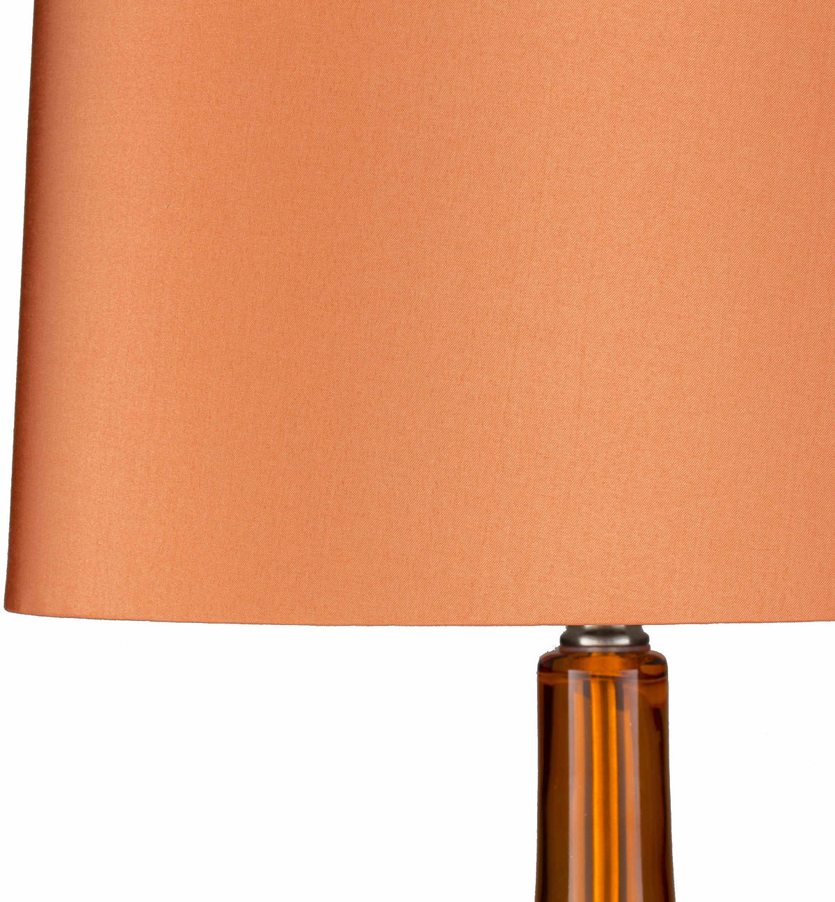 Sciotodale Table Lamp | Glass & Orange Faux-Silk Shade